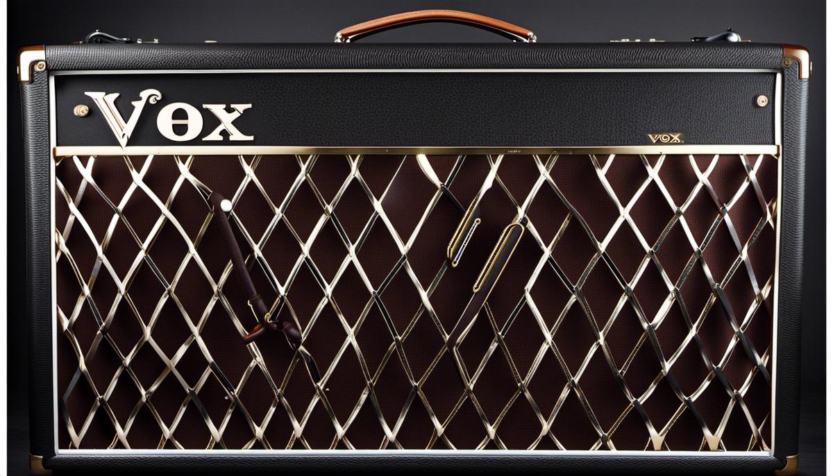 The Vox AC30: A powerhouse of British Sound, alt text: A classic Vox AC30 guitar amplifier, a symbol of British rock music.